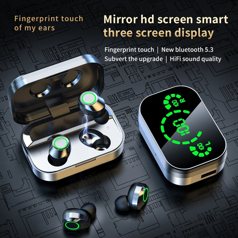 🌟 Upgraded LED Display Bluetooth 5.3 Earphones - Seamless Connectivity and Crystal-Clear Sound