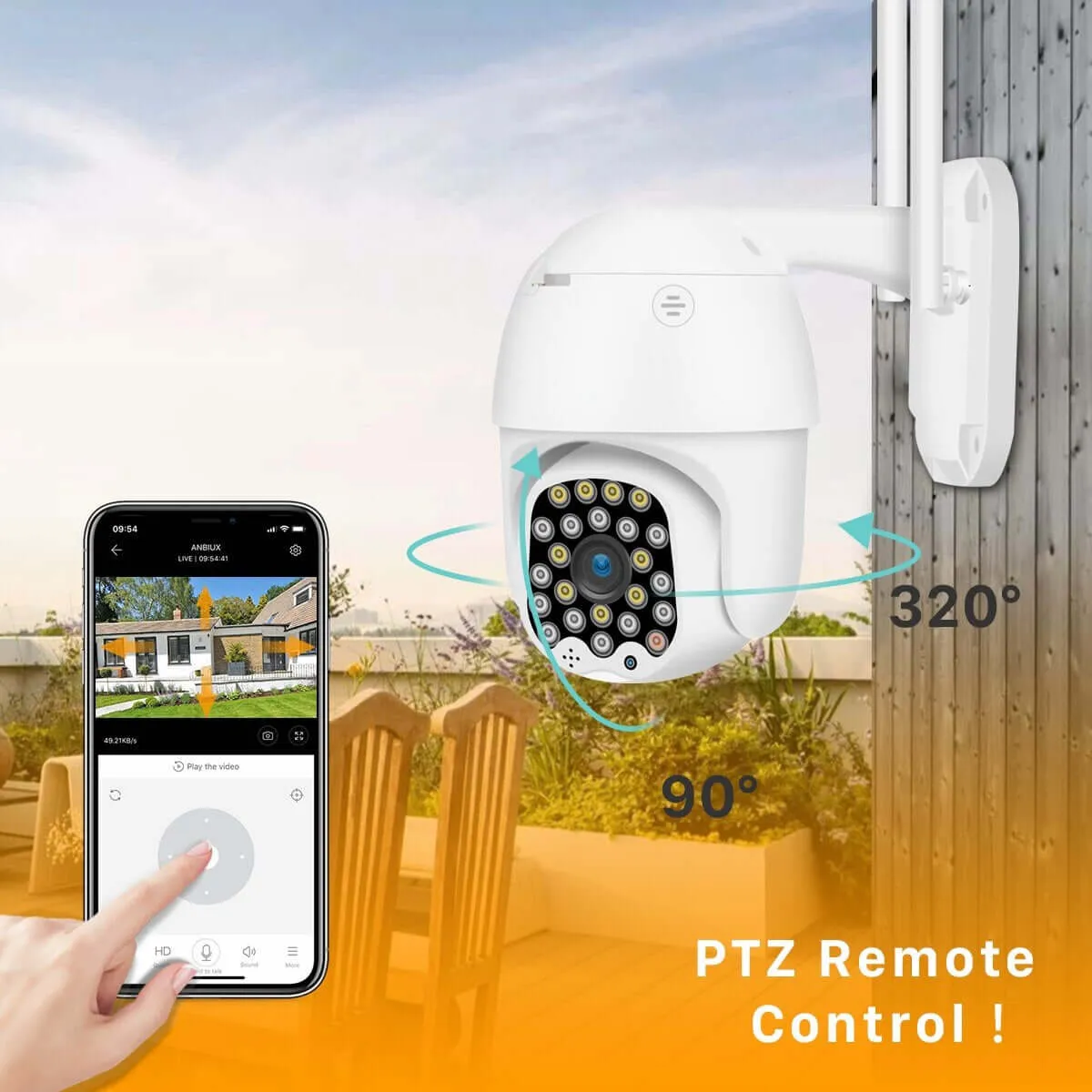 1080P PTZ Wireless Security Camera 2MP