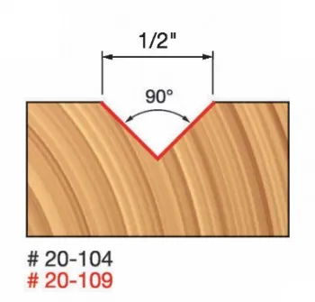 1/2" V Grooving Bit, 90deg