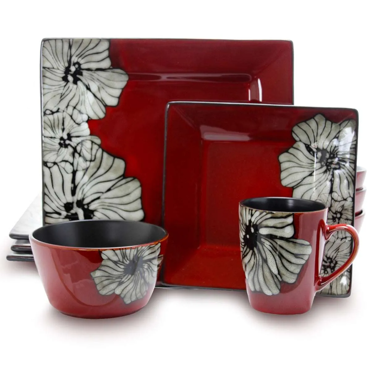 16 Piece Winter Bloom Dinnerware Set