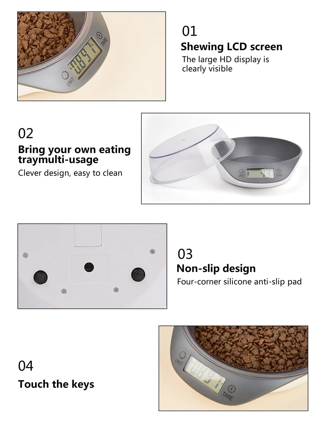 1pc Digital Scale Pet Feeding Bowl