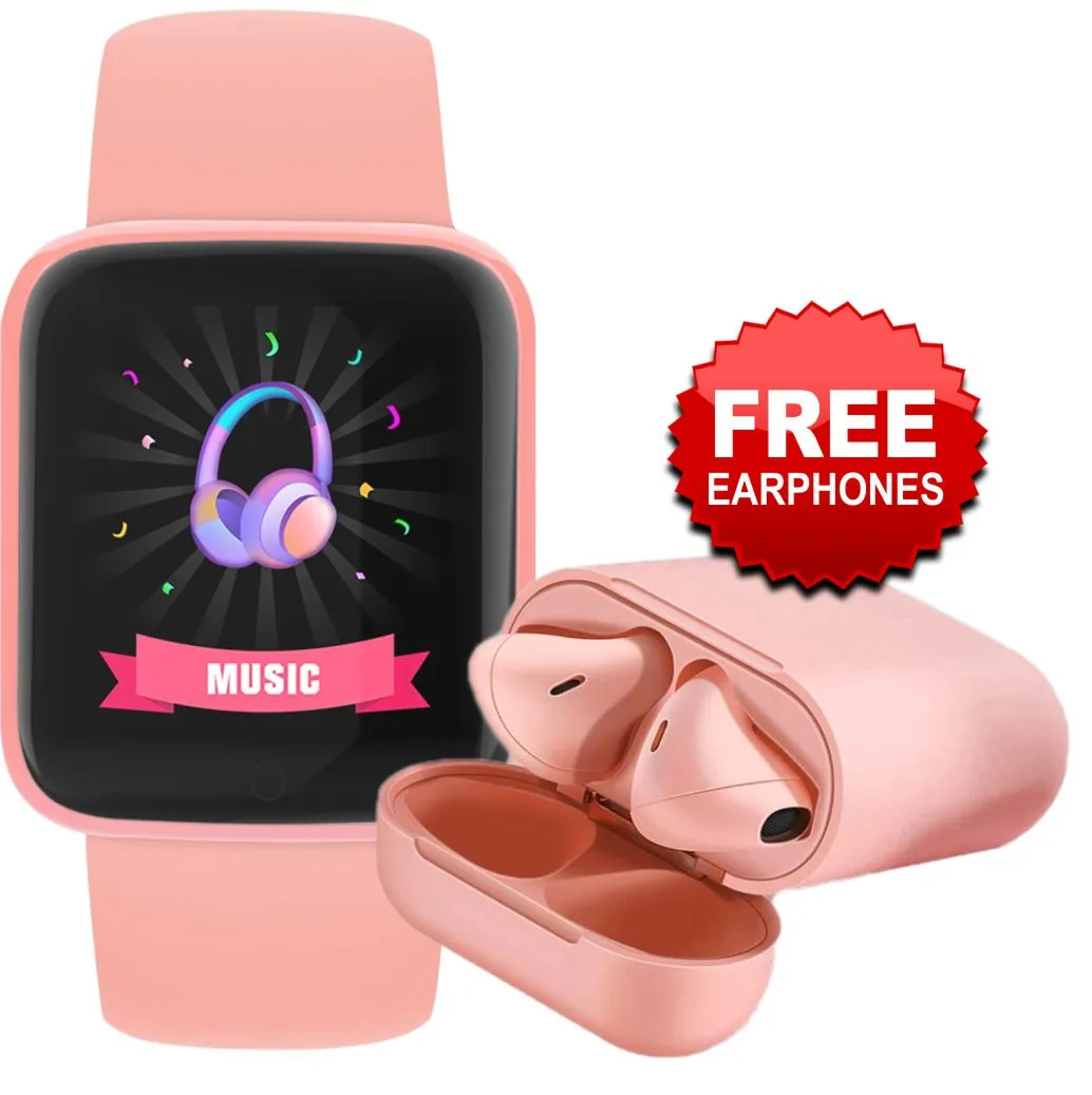 2021 Macaron Y68S Smart Watch   2021 Macaron Mini-2 TWS Wireless Earphones   Charger Box