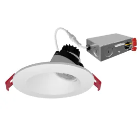 4" Regressed Gimbal Downlight for Sloped Ceilings (Canless), 8W, CCT Selectable, 120V, White or Black Round