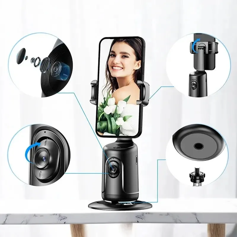 AI Smart Gimbal with 360° Face Tracking - Phone Holder for Vlogging & Live Streaming