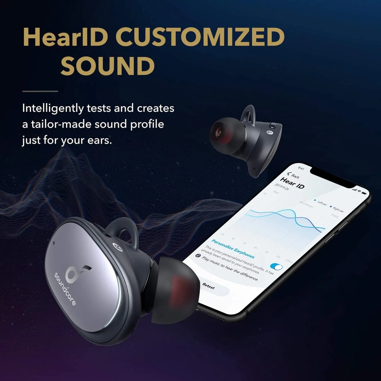 Anker Soundcore Liberty 2 Pro True Wireless Earbuds, Bluetooth Earbuds with Astria Coaxial Acoustic Architecture, in-Ear Studio Performance, 8-Hour Playtime, HearID Personalized EQ, Wireless Charging (Black)