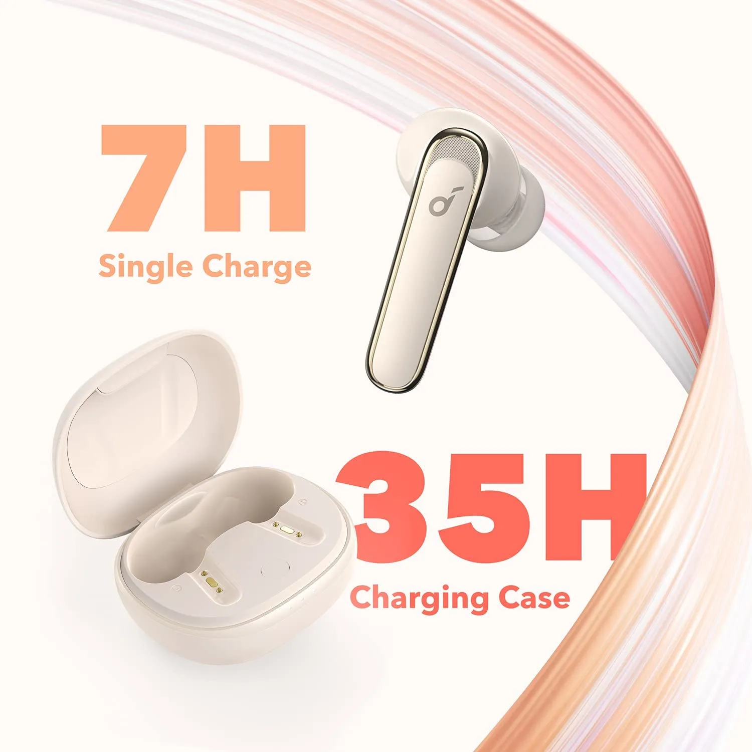 Anker Soundcore Life P3 Noise Cancelling Earbuds, Big Bass, 6 Mics, Clear Calls, Multi Mode Noise Cancelling, Wireless Charging, Soundcore App with Gaming Mode, Sleeping Mode, Find Your Earbuds - Oat White