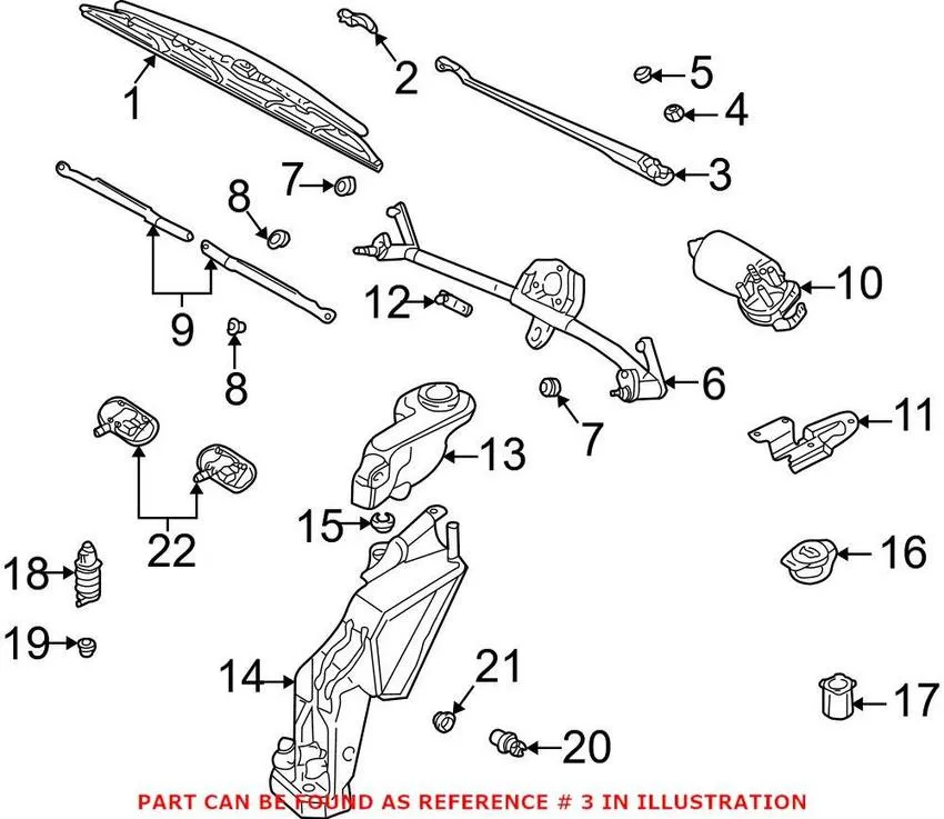 Audi Windshield Wiper Arm – Passenger Side 8E1955408C