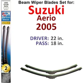 Beam Wiper Blades for 2005 Suzuki Aerio (Set of 2)