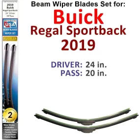 Beam Wiper Blades for 2019 Buick Regal Sportback (Set of 2)