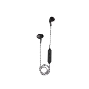 Black Cotton Braided Wireless Earbuds