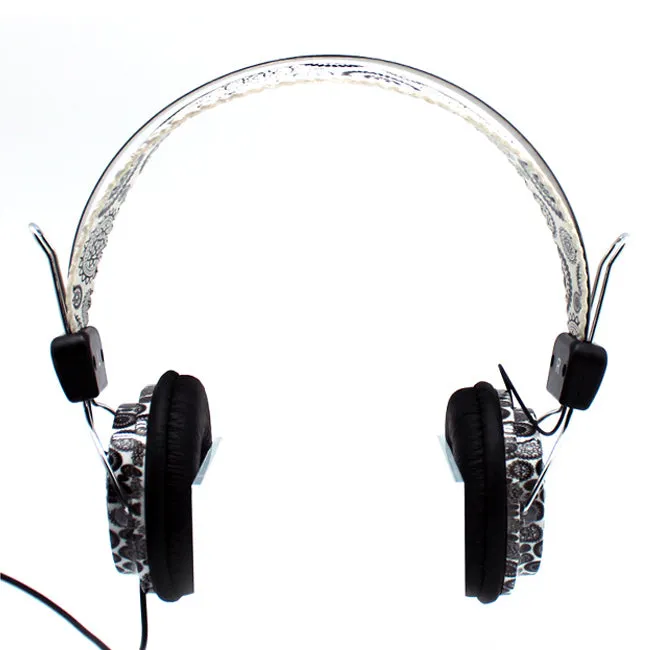 Black Paisley Stereo Headphones