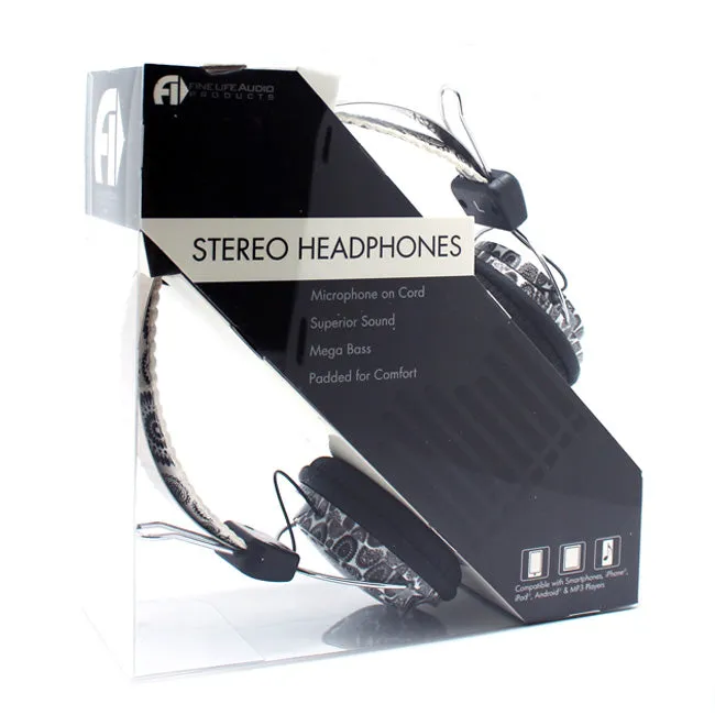 Black Paisley Stereo Headphones