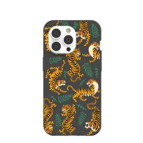 Black Playful Tigers iPhone 14 Pro Case