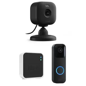 Blink Video Doorbell & Sync Module in Black   Blink Mini 2 Cam in Black