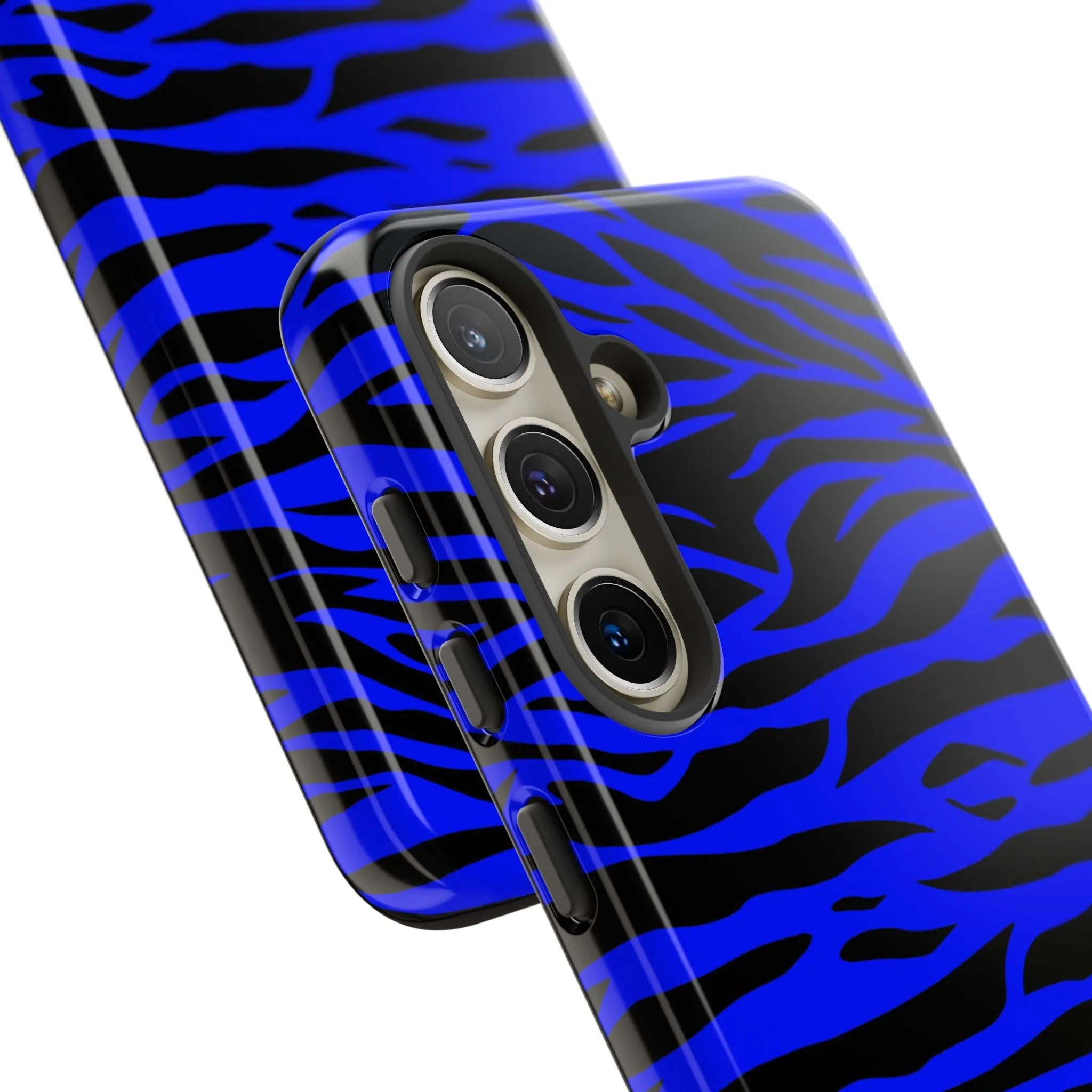 Blue Wild Tiger Print Pattern Tough Phone Case To protect your Phone