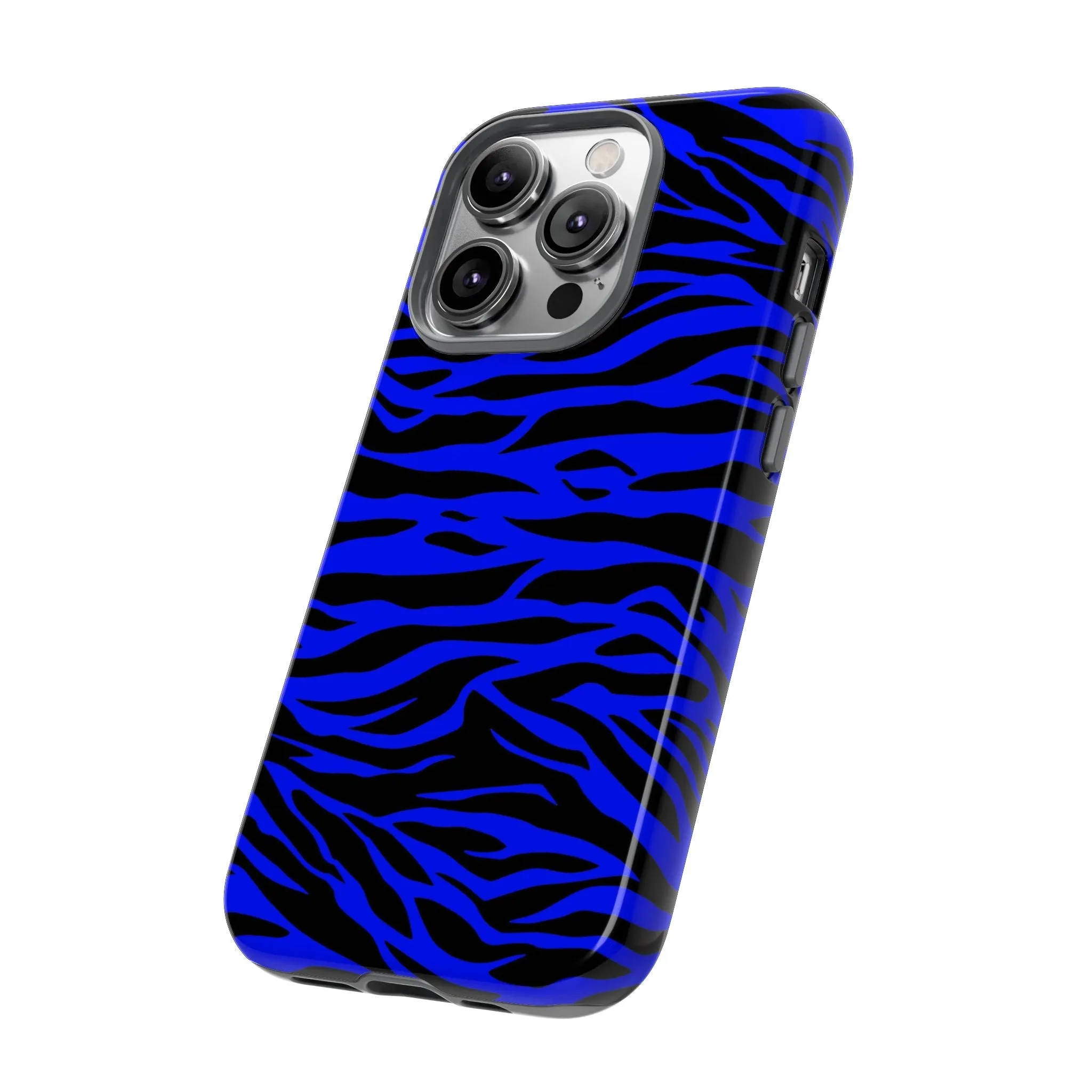 Blue Wild Tiger Print Pattern Tough Phone Case To protect your Phone