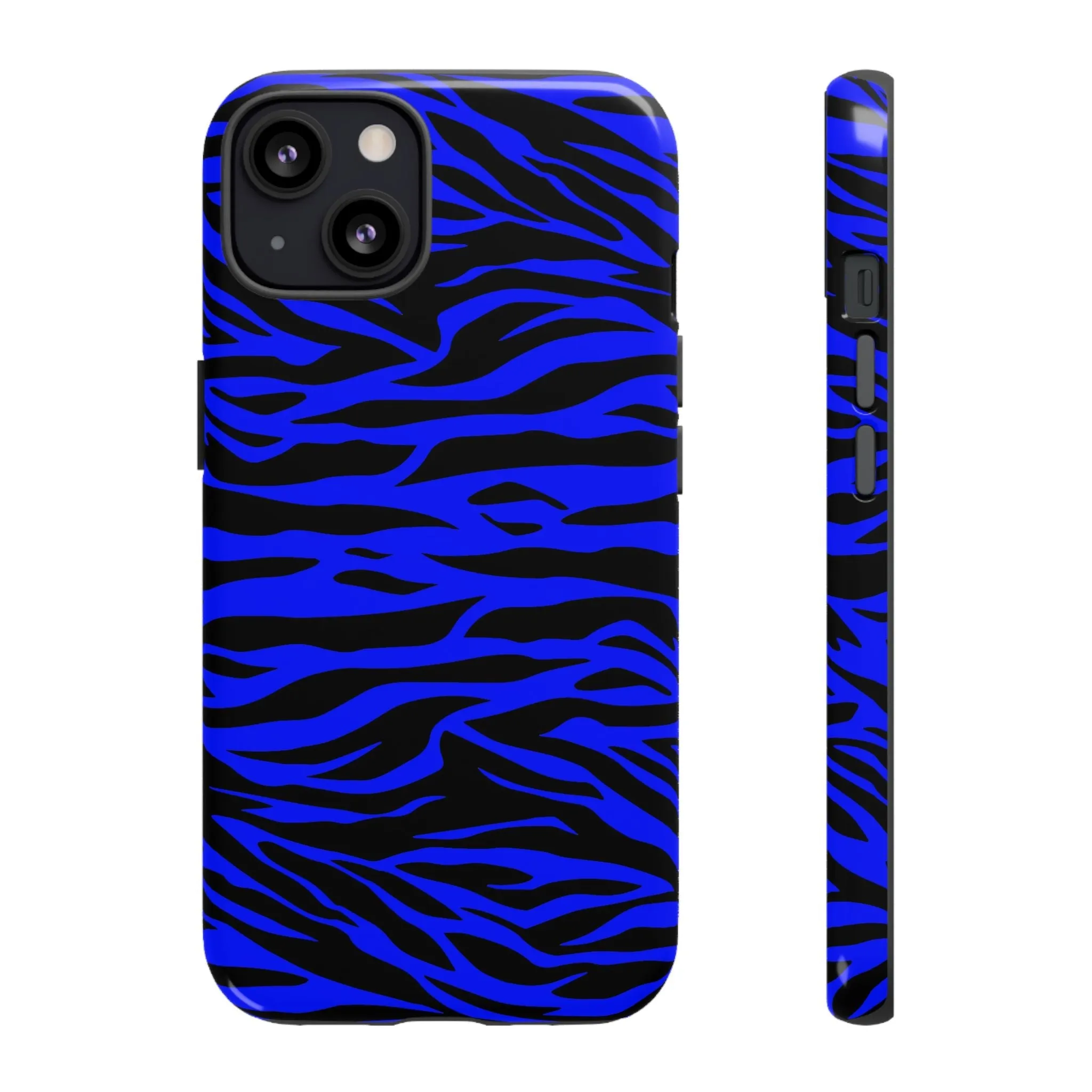 Blue Wild Tiger Print Pattern Tough Phone Case To protect your Phone