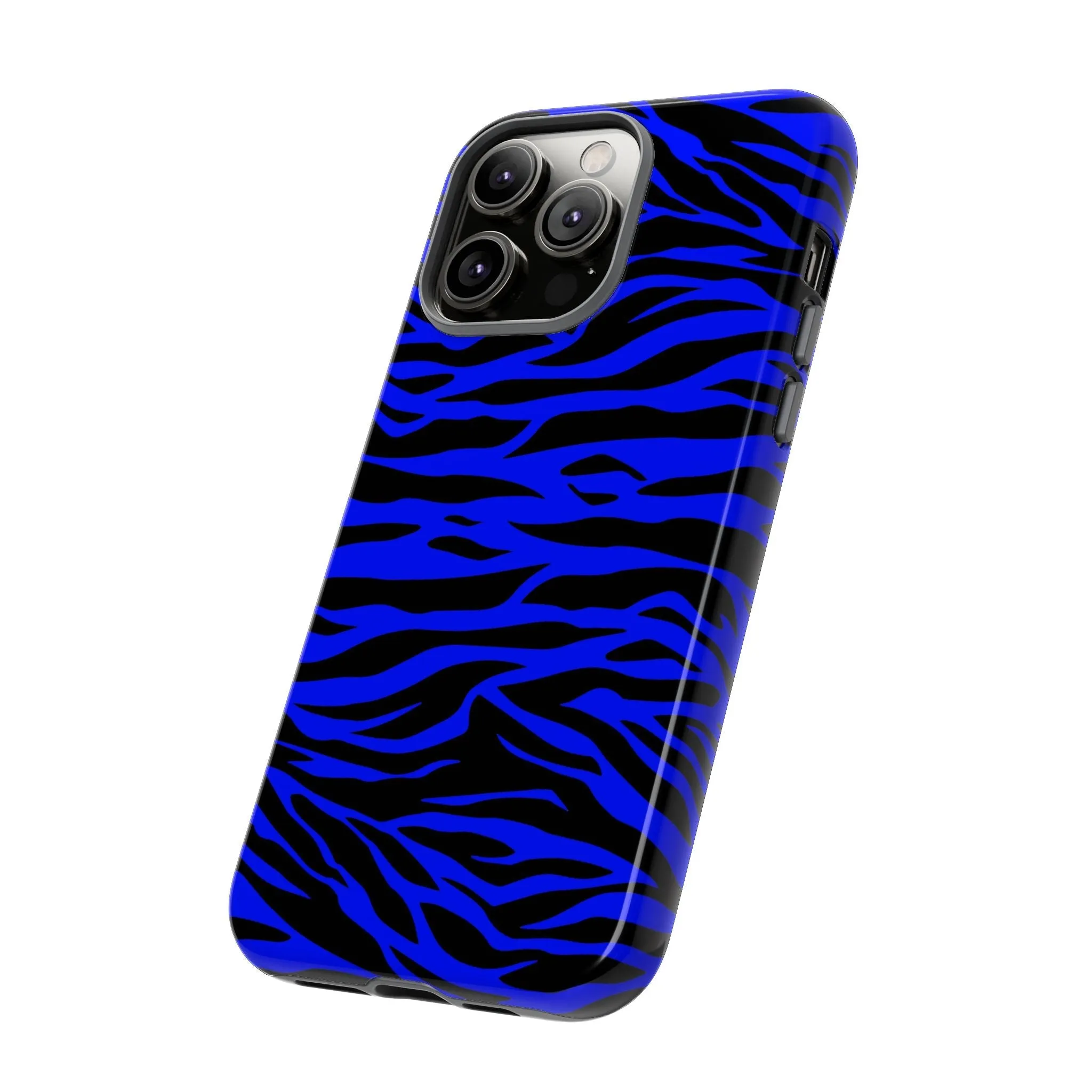 Blue Wild Tiger Print Pattern Tough Phone Case To protect your Phone