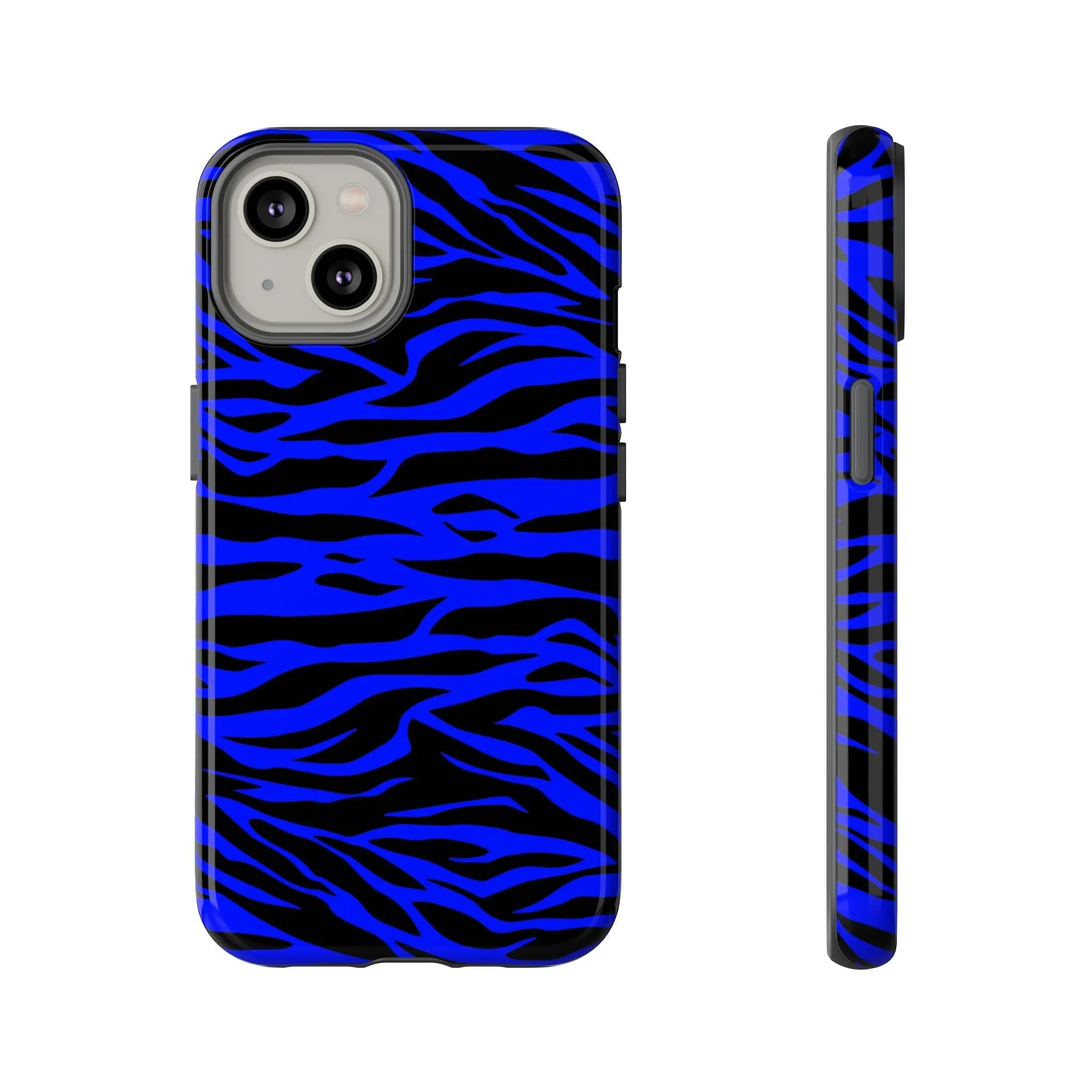 Blue Wild Tiger Print Pattern Tough Phone Case To protect your Phone