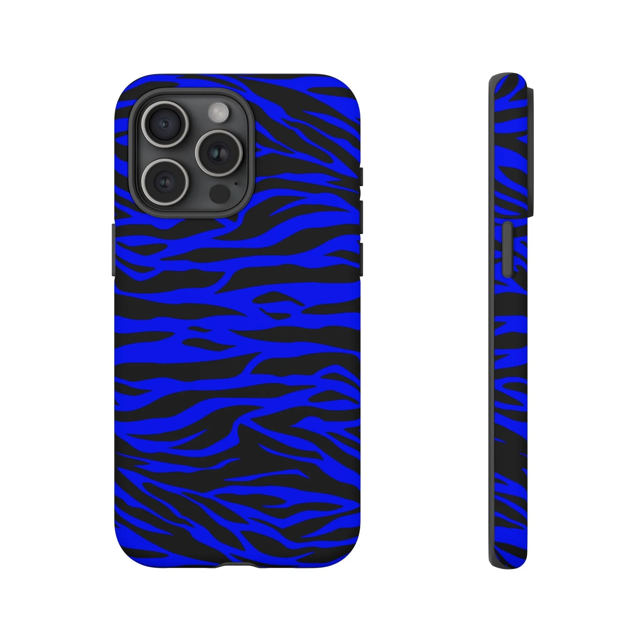 Blue Wild Tiger Print Pattern Tough Phone Case To protect your Phone