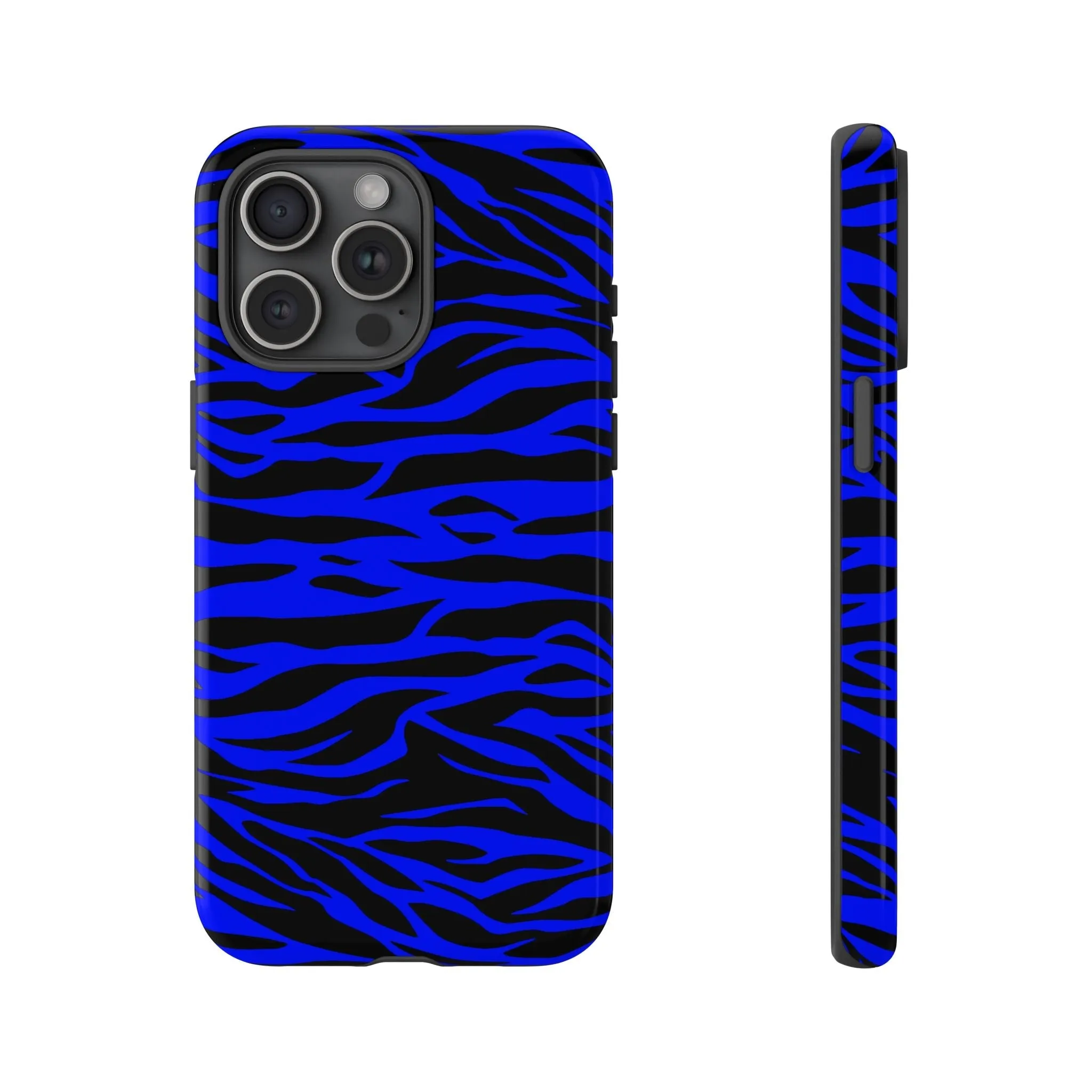 Blue Wild Tiger Print Pattern Tough Phone Case To protect your Phone