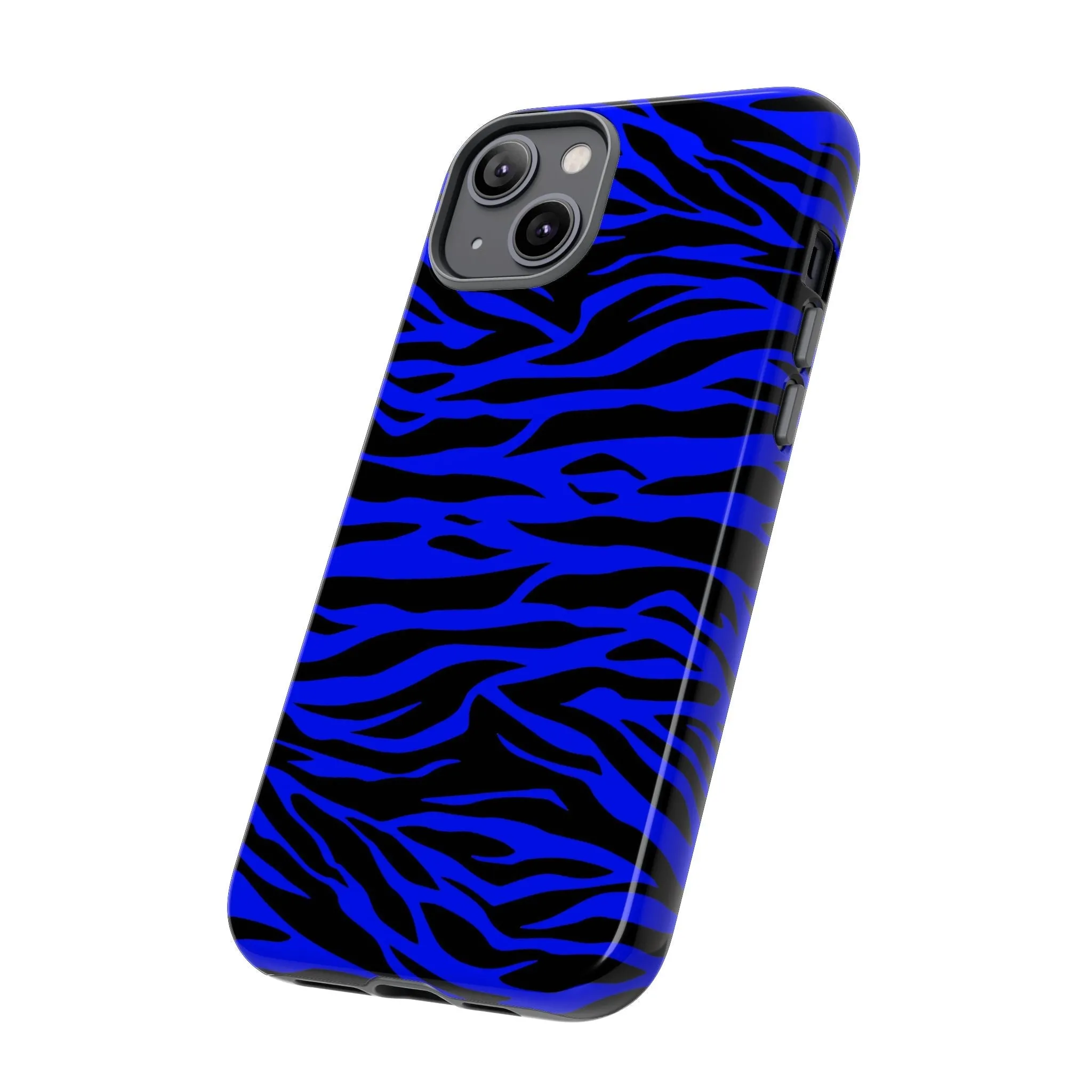 Blue Wild Tiger Print Pattern Tough Phone Case To protect your Phone