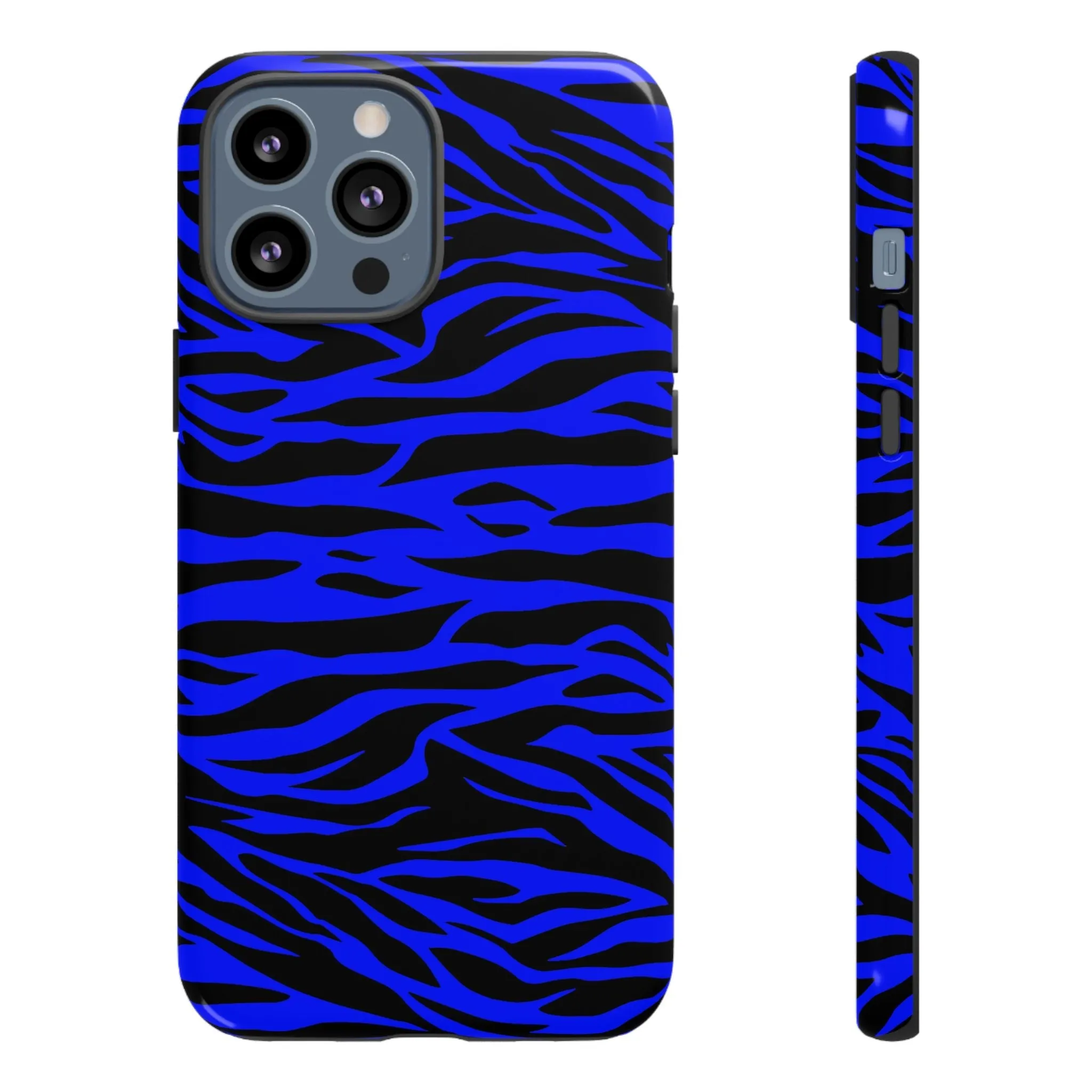 Blue Wild Tiger Print Pattern Tough Phone Case To protect your Phone