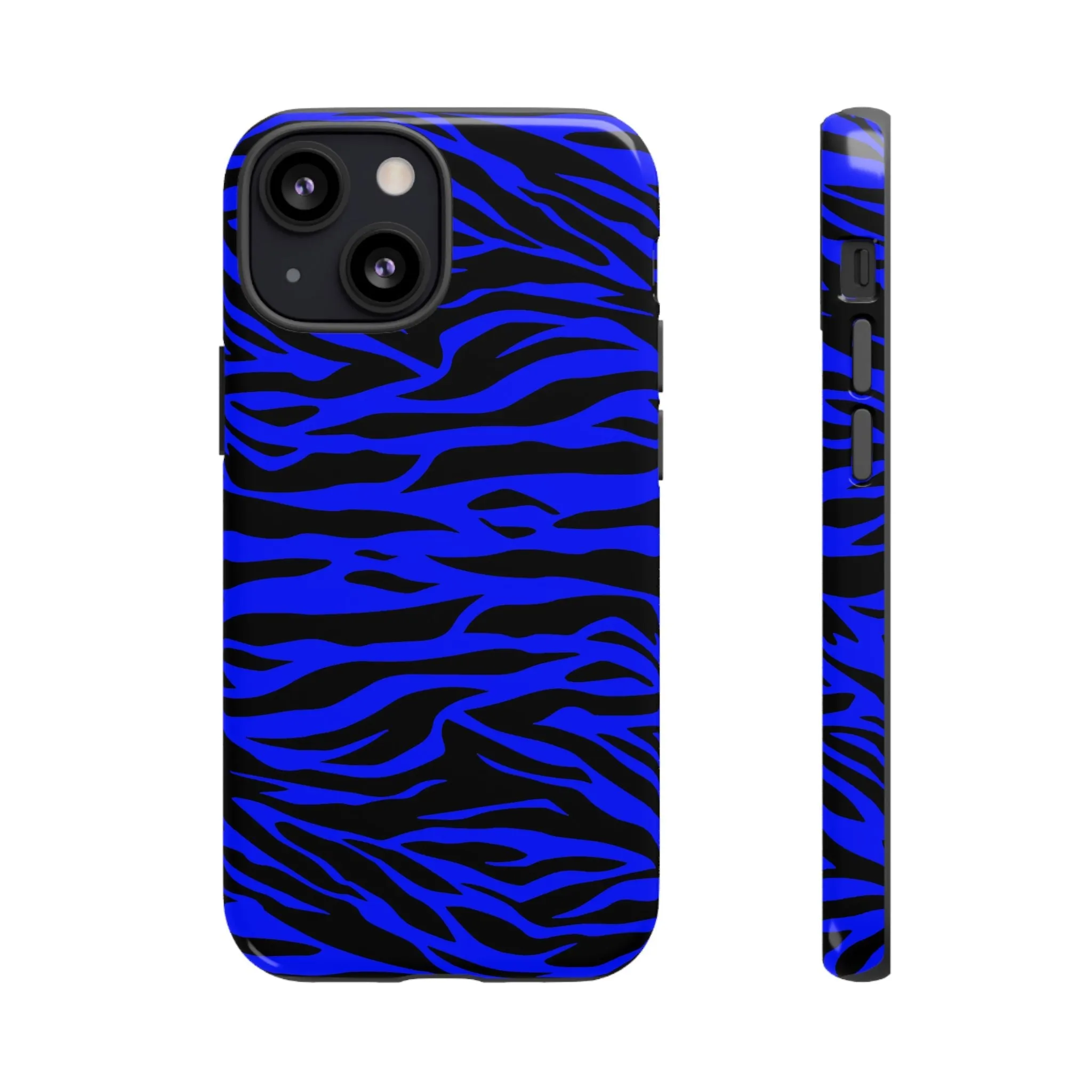 Blue Wild Tiger Print Pattern Tough Phone Case To protect your Phone