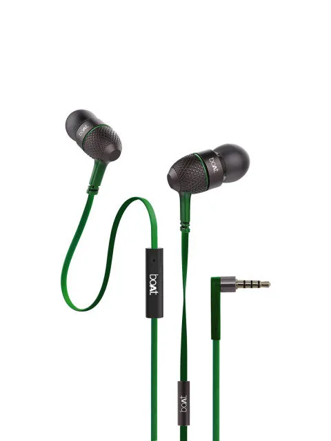 boAT Forest Green Bass Heads 225 In-Ear Headphones with Mic 8904130843167