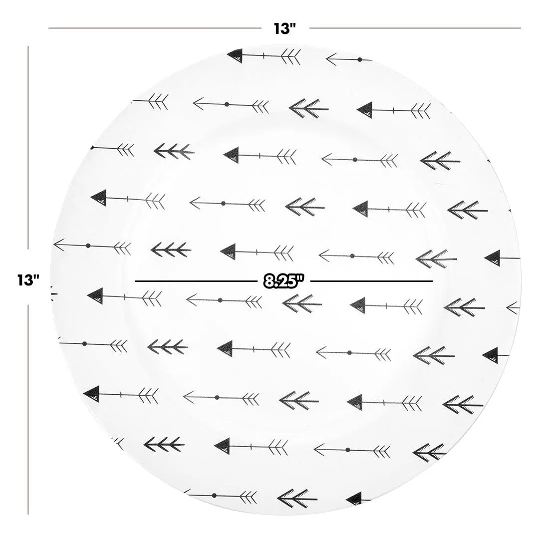 Boho Woodland Arrows Acrylic Charger Plates