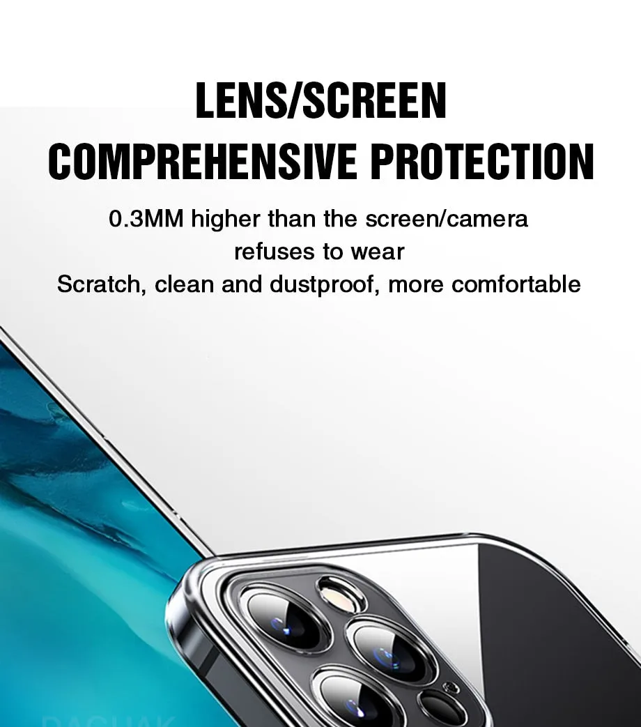 Camera Lens Protection Clear Phone Case For iPhone 12 Pro Max Silicone Soft Cover For iPhone 12 Mini Shockproof Back Cover