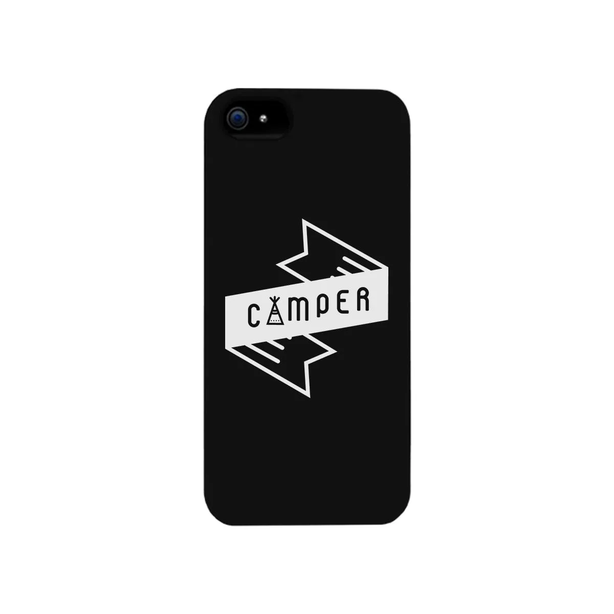 Camper Black Cute Graphic Phone Case Gift Idea For Camping Lover