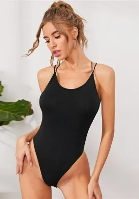 Crisscross Open-Back Bodysuit