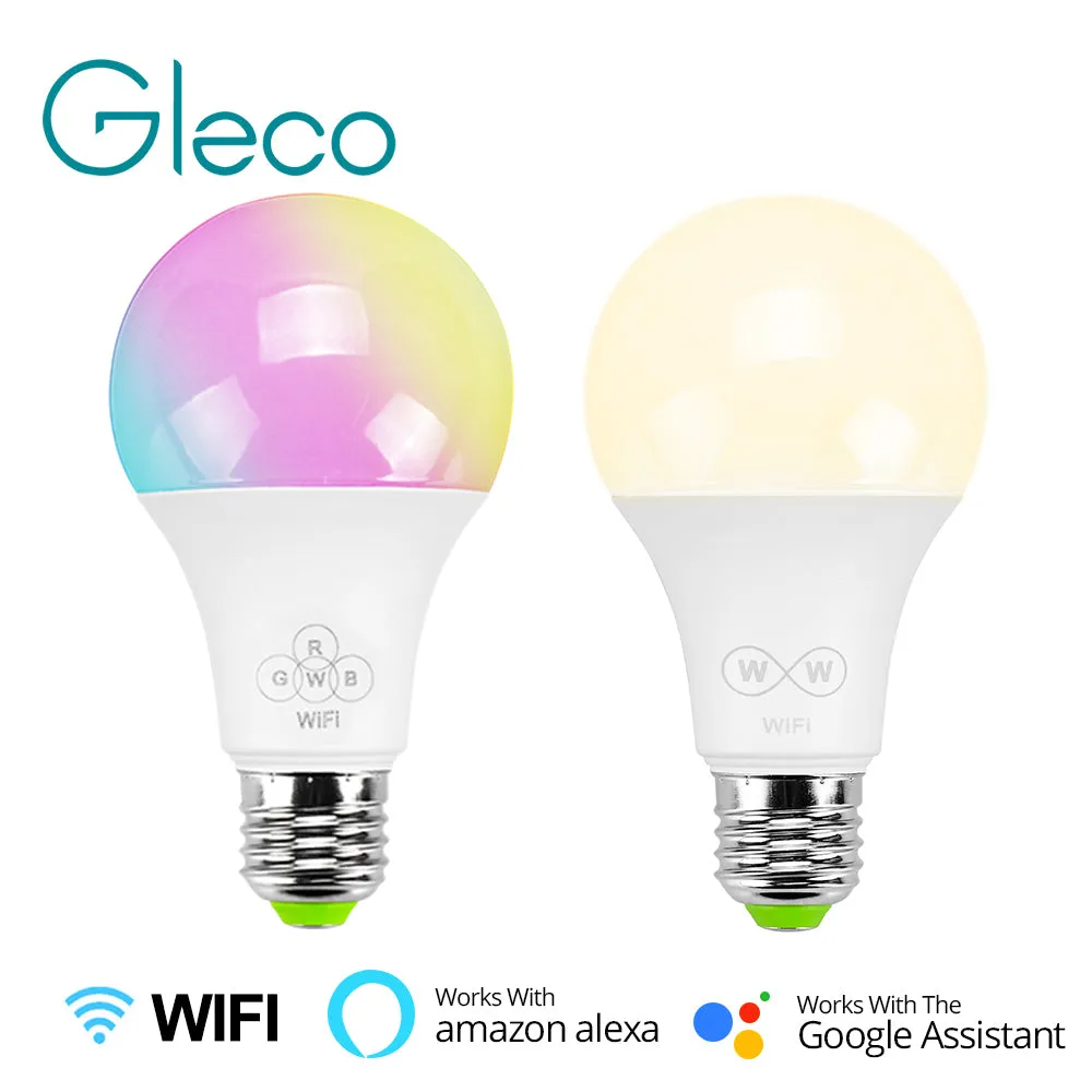 E27 Smart WiFi LED Bulb RGBW CCT 6.5W work with Amazon Alexa & Google Home APP control AC85-265V LED Bulb Lamp