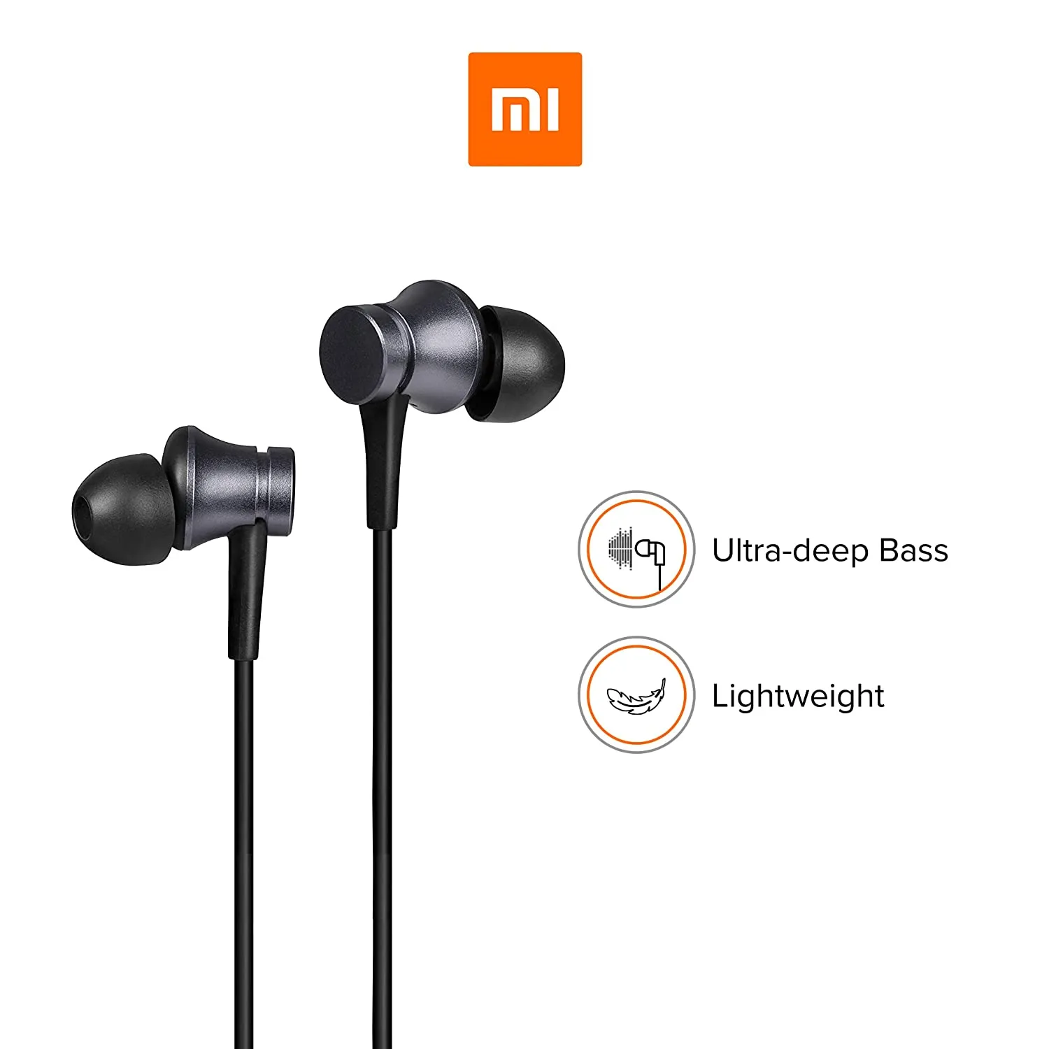 Earphones, Xiaomi Mi Wired in Ear with Mic Basic Headphone | Aluminum Alloy Sound Chamber | Ultra Deep Bass  (Black)