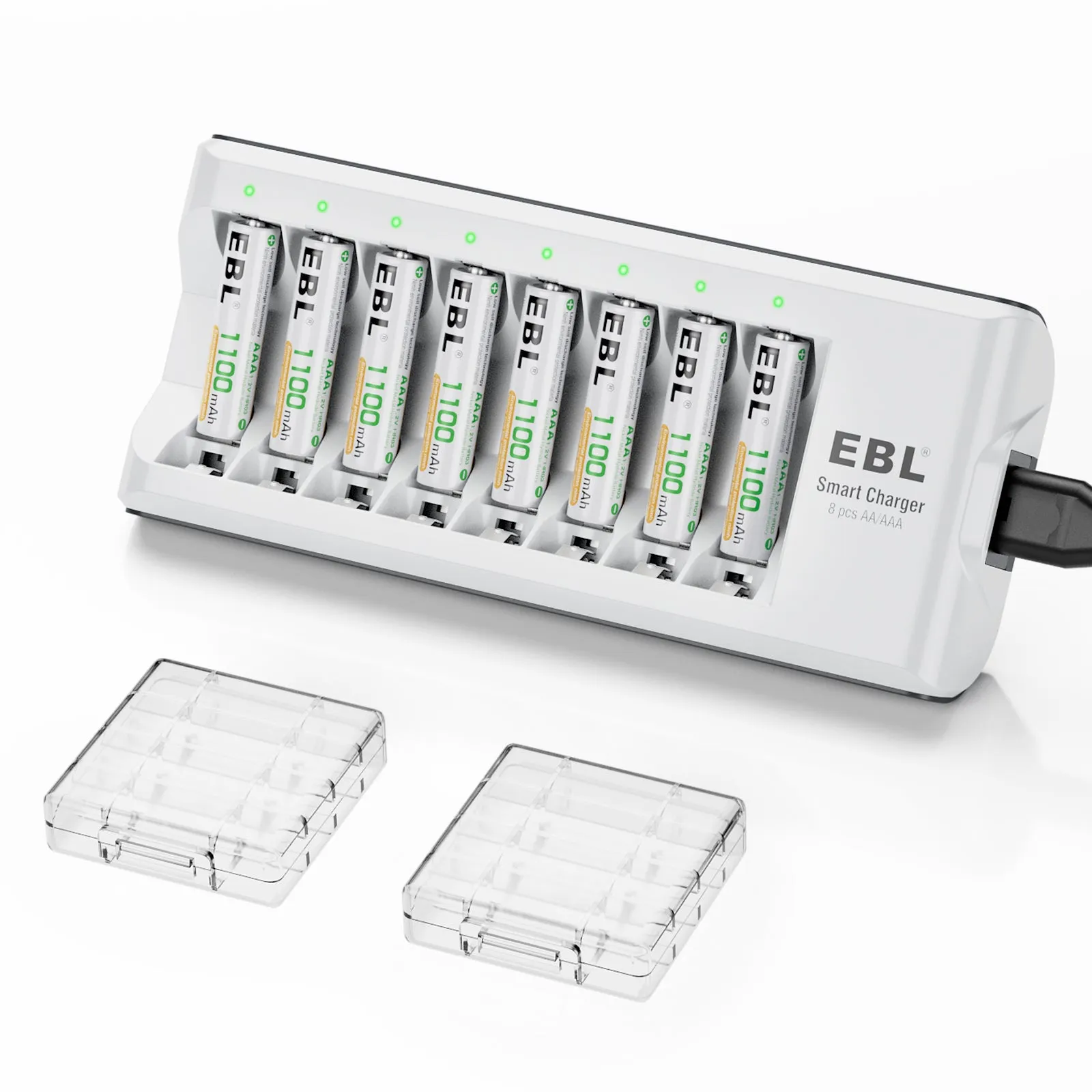 EBL AA AAA Batteries with Upgraded 808 Individual Charger