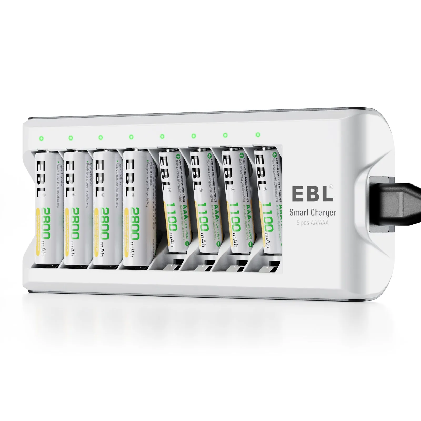 EBL AA AAA Batteries with Upgraded 808 Individual Charger