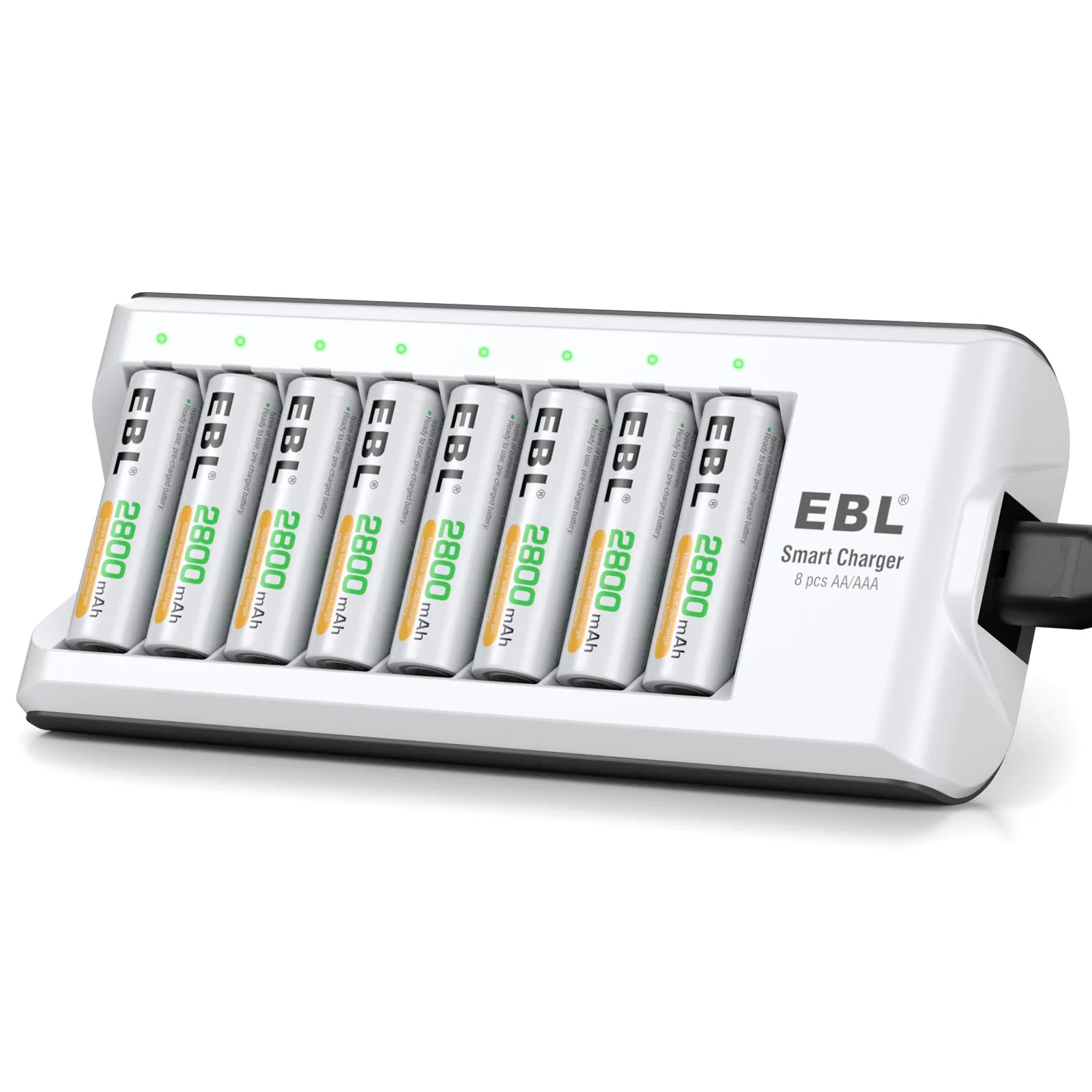 EBL AA AAA Batteries with Upgraded 808 Individual Charger