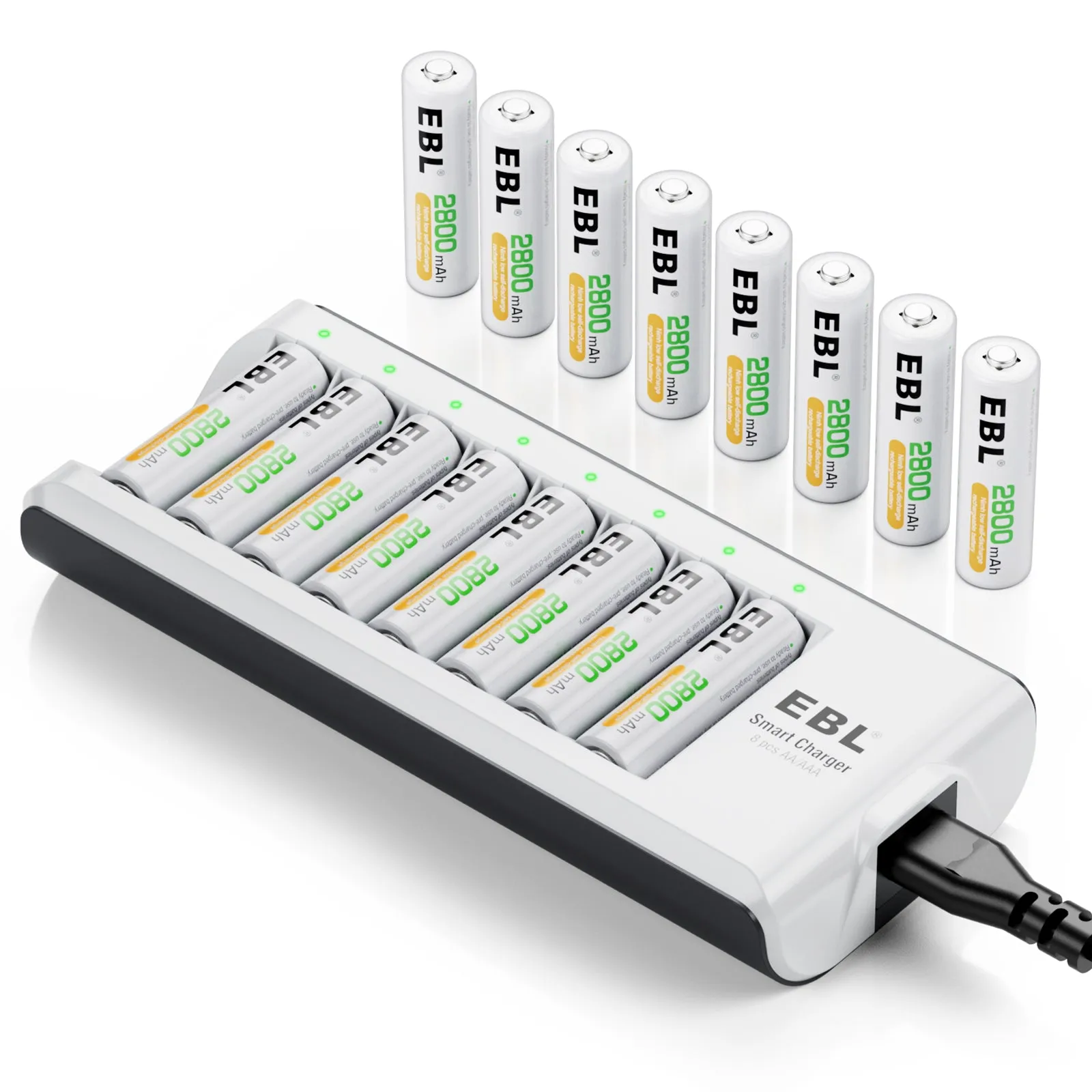 EBL AA AAA Batteries with Upgraded 808 Individual Charger