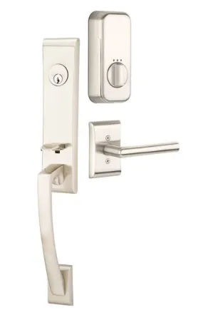 Emtek Single Cylinder Apollo Handleset EMPowered Motorized Smart Lock Upgrade With Dumont Lever