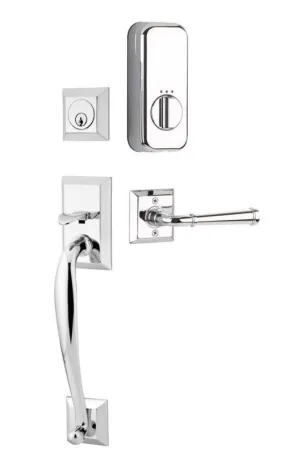 Emtek Single Cylinder Franklin Handleset EMPowered Motorized Smart Lock Upgrade With Elan Lever