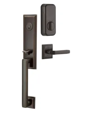 Emtek Single Cylinder Wilshire Handleset EMPowered Motorized Smart Lock Upgrade With Providence Knob