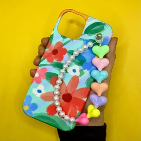 Flower Frenzy Heart Fall Chain Phone Case