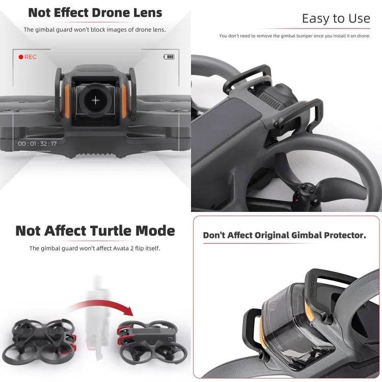 For DJI Avata 2 Sunnylife Gimbal Aluminum Anti-collision Bumper (Black)