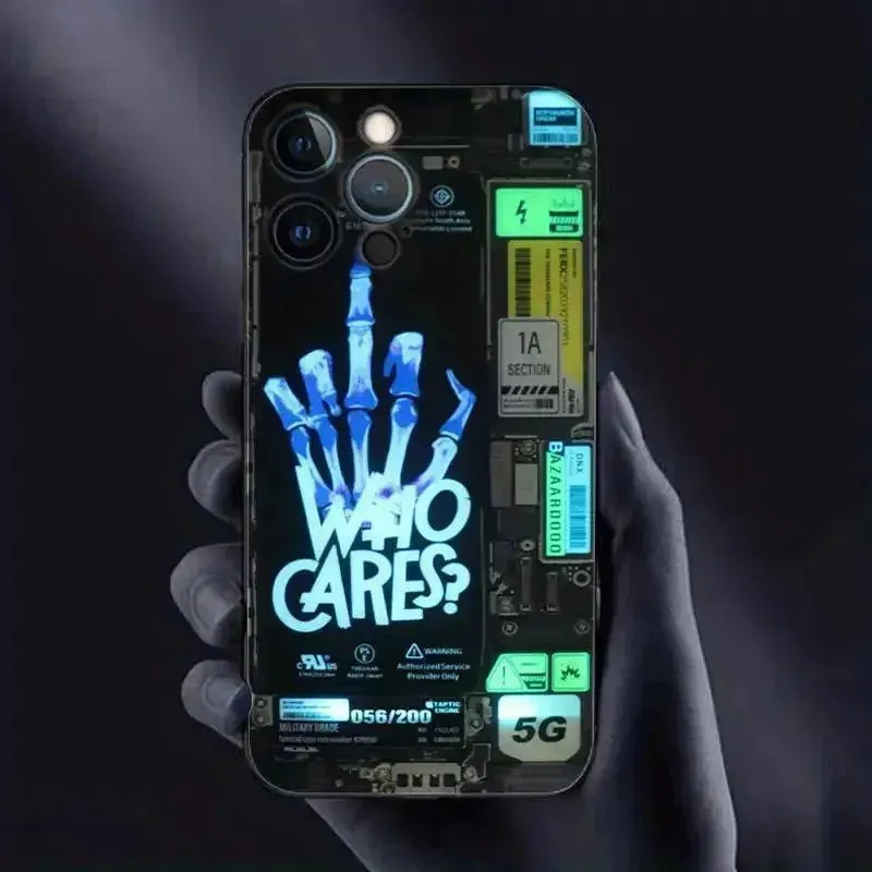 Glowing LED Who Cares Party Cover (For iPhone)