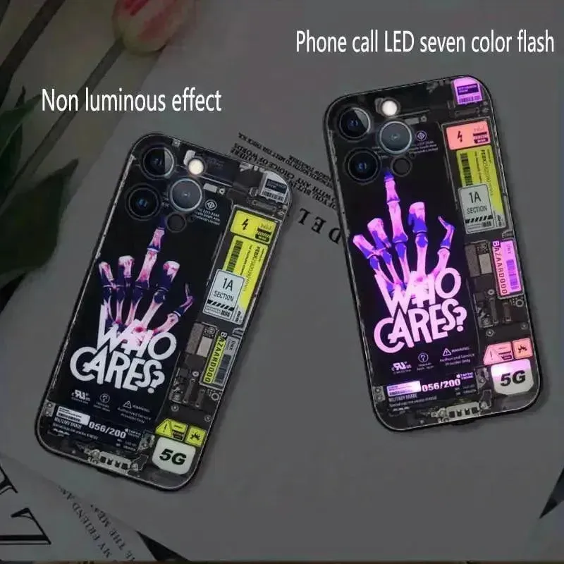 Glowing LED Who Cares Party Cover (For iPhone)