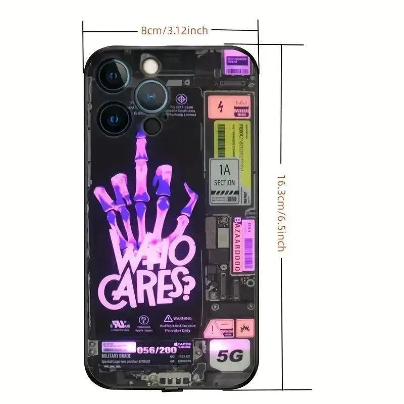 Glowing LED Who Cares Party Cover (For iPhone)