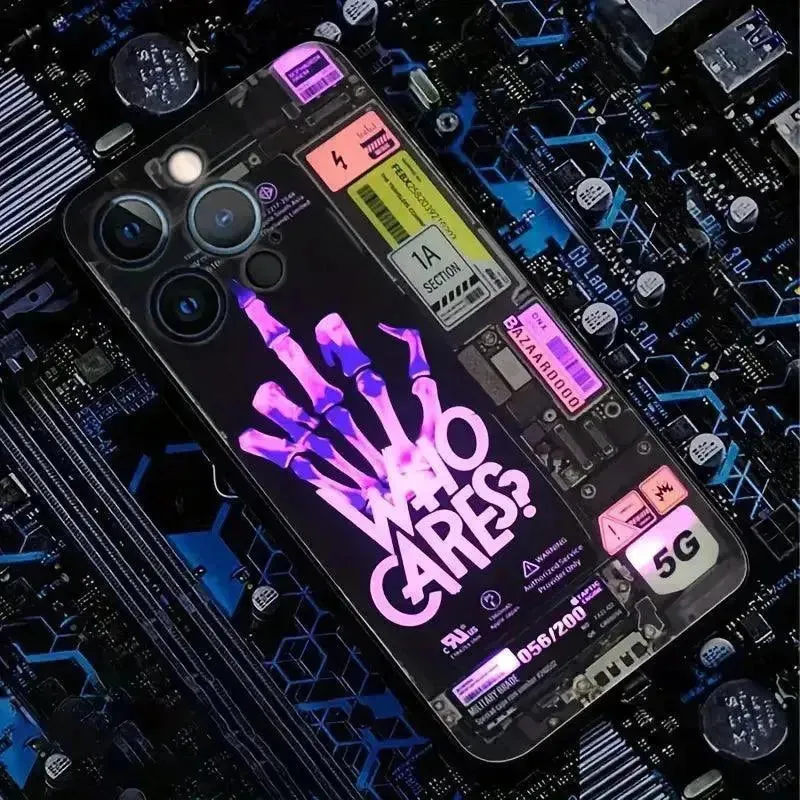 Glowing LED Who Cares Party Cover (For iPhone)