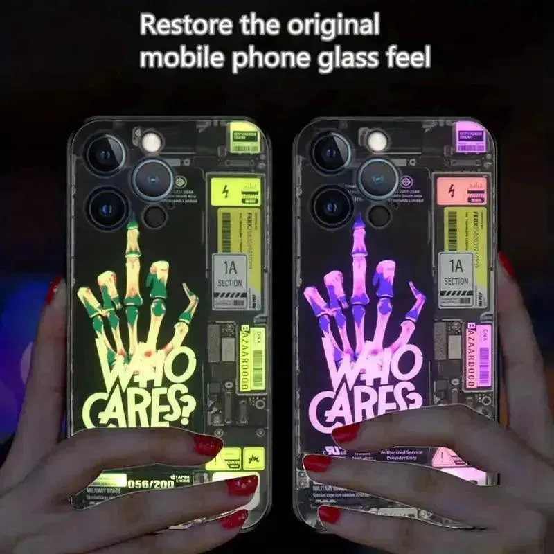 Glowing LED Who Cares Party Cover (For iPhone)