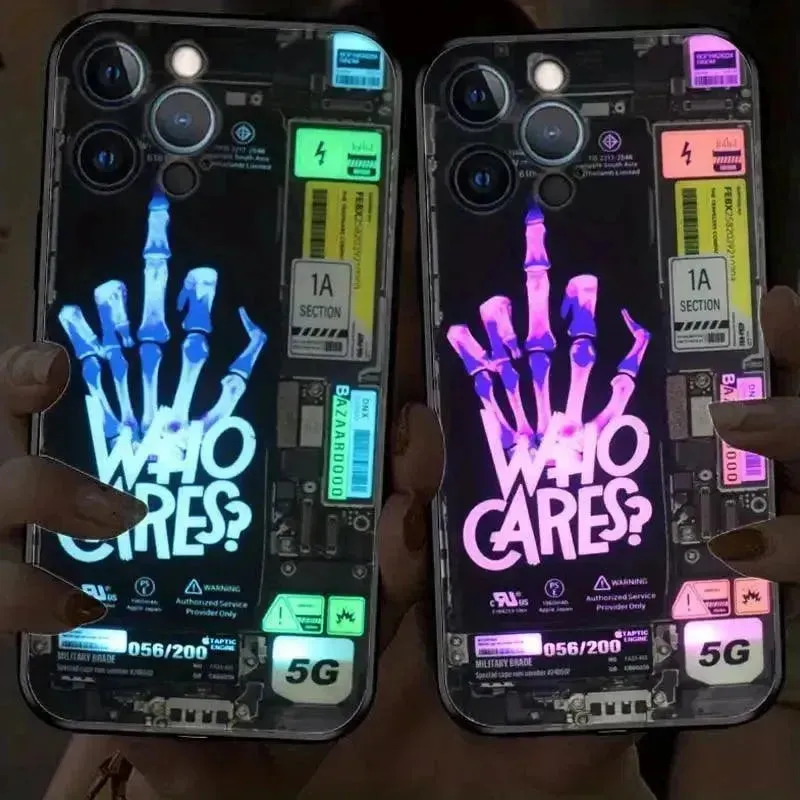 Glowing LED Who Cares Party Cover (For iPhone)